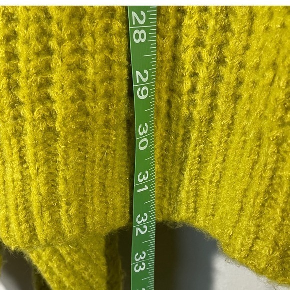 Anthropologie Oversized Boho Mustard Yellow Turtleneck Poncho Sweater One Size - Picture 8 of 9